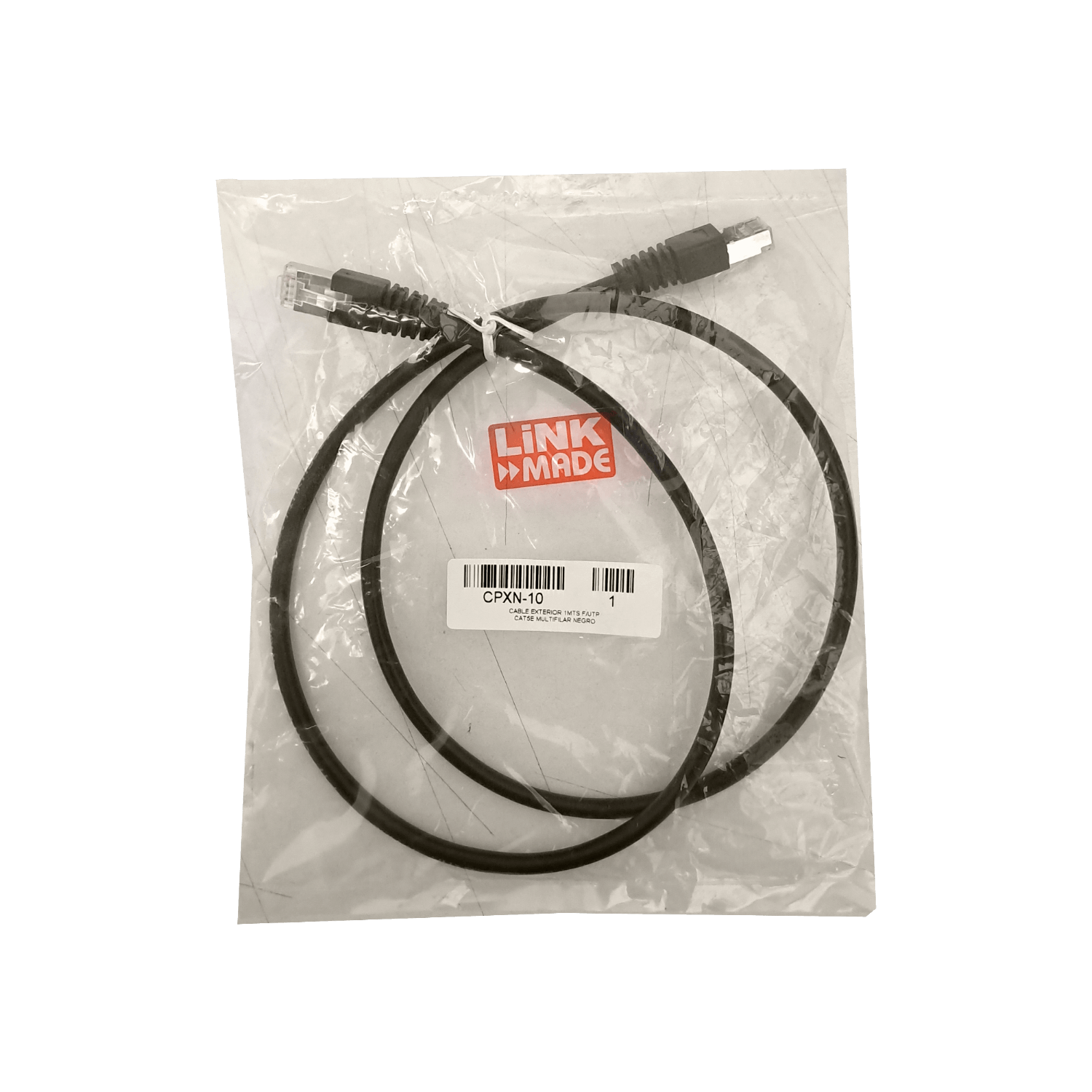 Cable Exterior LINKMADE Cat5e SF/UTP 1mt Negro Multifilar 2