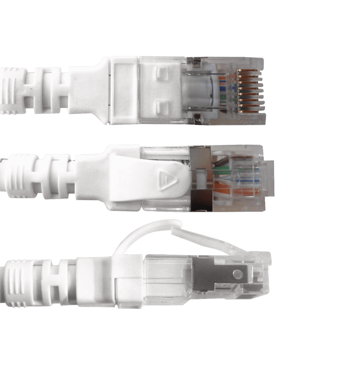 Cable Patch LINKMADE Cat6a Blanco LSZH U/FTP 1m Inyectado Multifilar con Conectores Resistentes 2