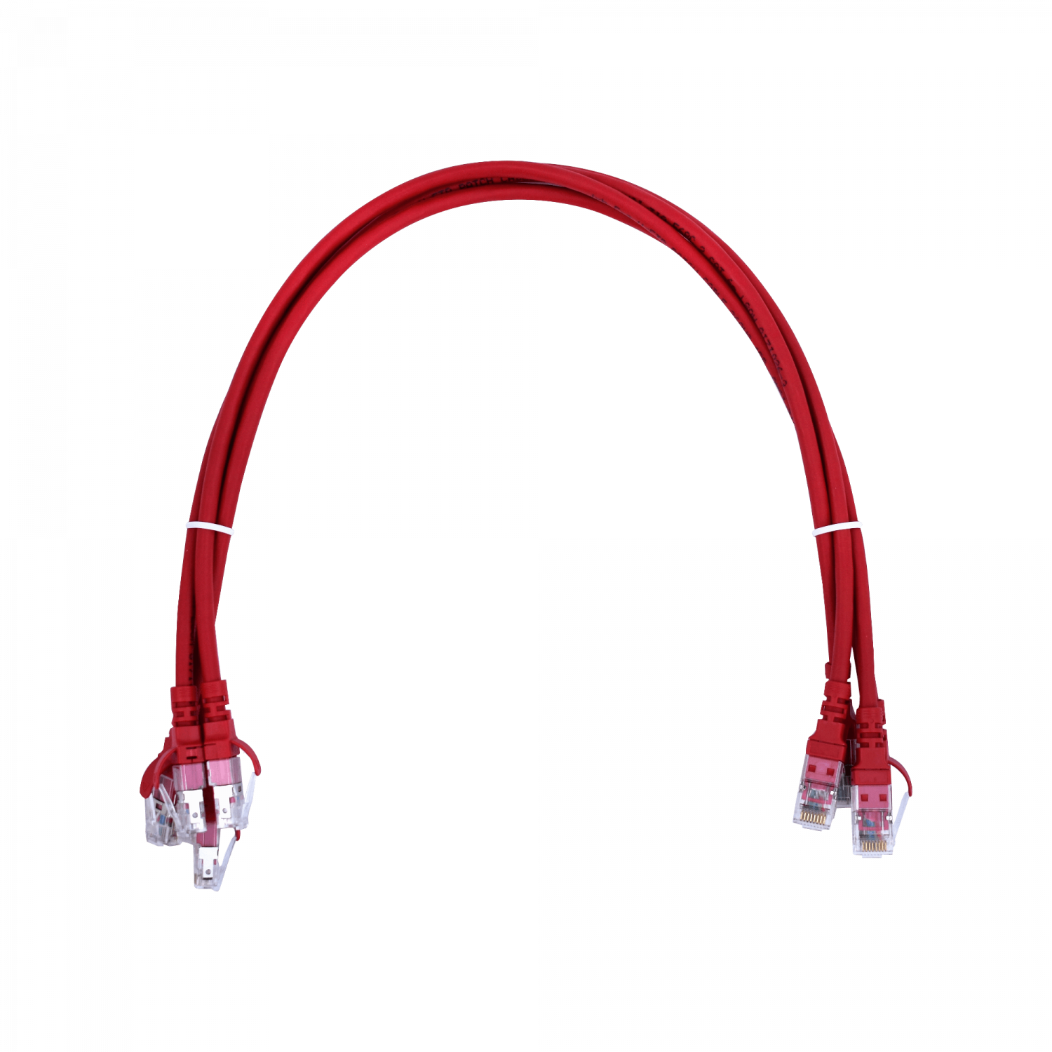 Pack x4 Cable Patch LINKMADE Cat6a U/FTP 0.5mt Rojo LSZH Inyectado Multifilar 3