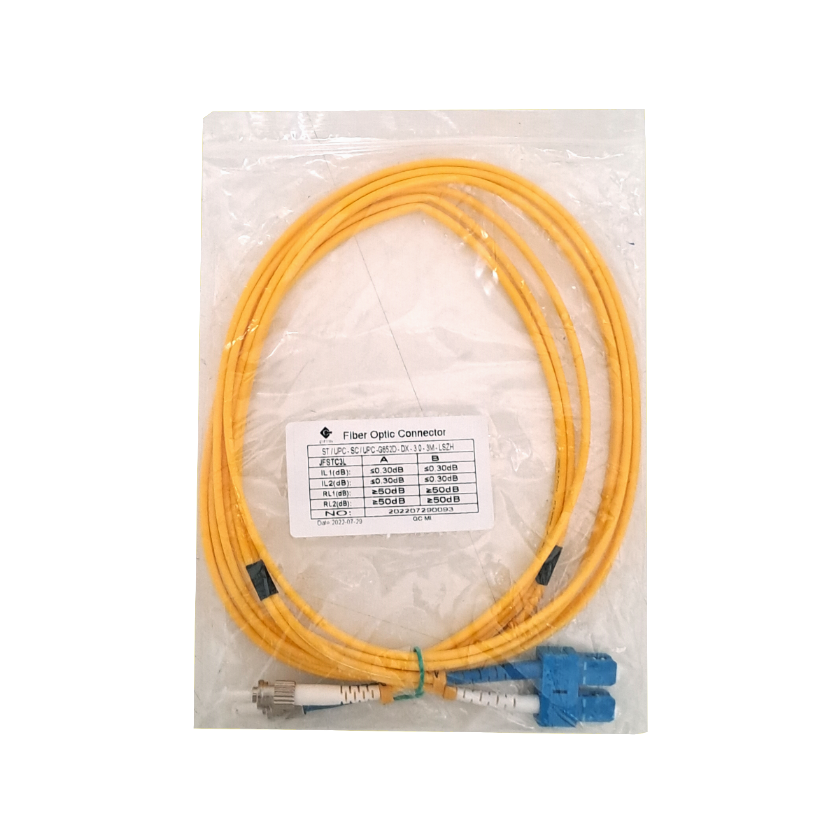 3mt ST/UPC-SC/UPC MonoModo SM Duplex Jumper Cable Fibra 9/125um 3mm 3