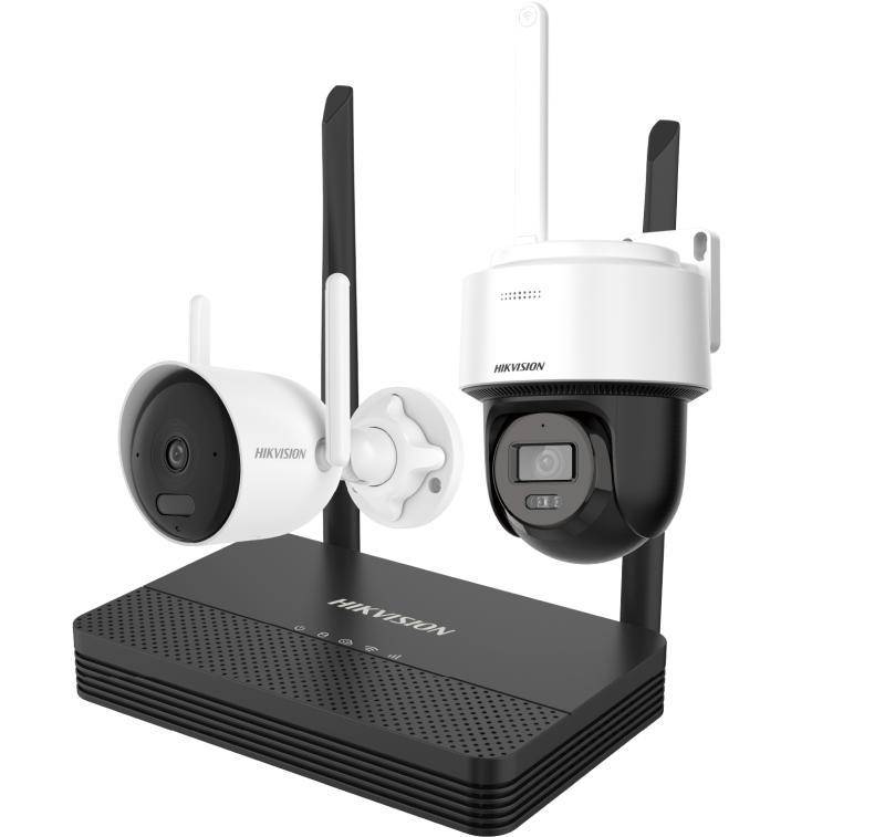 Kit de Videovigilancia IP Hikvision NKS422WBPH, NVS 4 canales, camaras IP bullet + domo 2MP 1