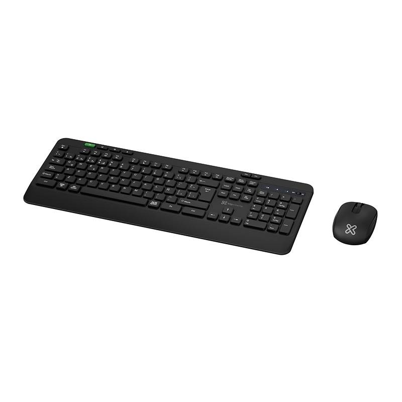 Kit combo Teclado y Mouse Klip Xtreme KBK-750 Inalambrico,Receptor 2.4 GHz, Hasta 1600 DPI 1