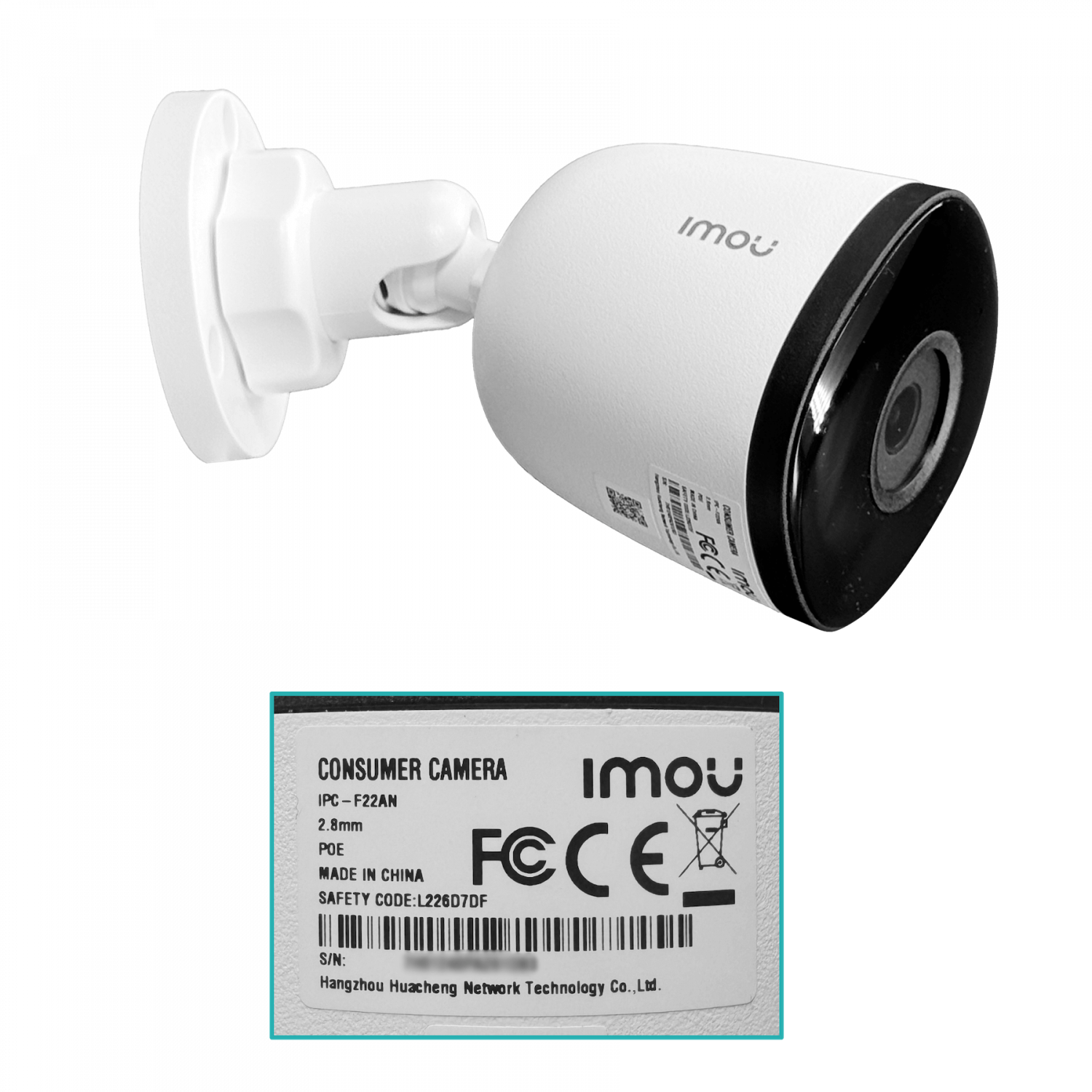 Cámara IP IMOU IPC-F22AN Bullet 2MP PoE IR 30m Full Color IP67 5