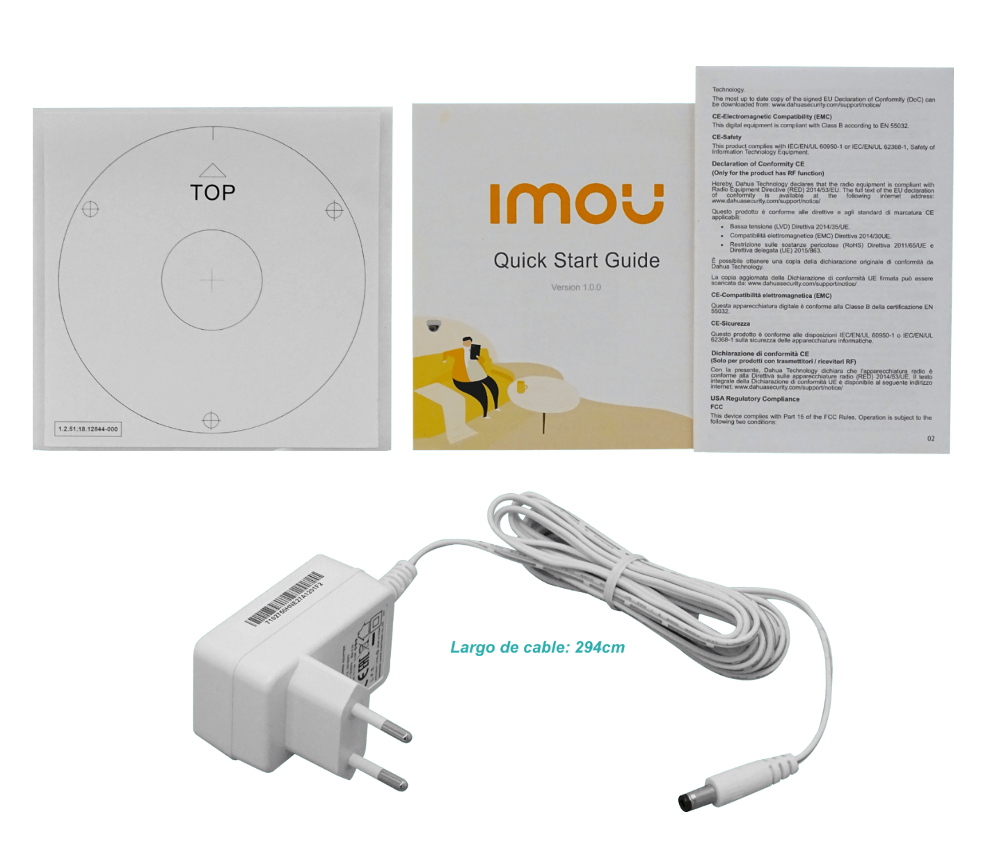 IMOU Camara Domo Wifi 2.4GHz 2MP IP MicroSD 2.8/3.6mm inc-12V/1A 1