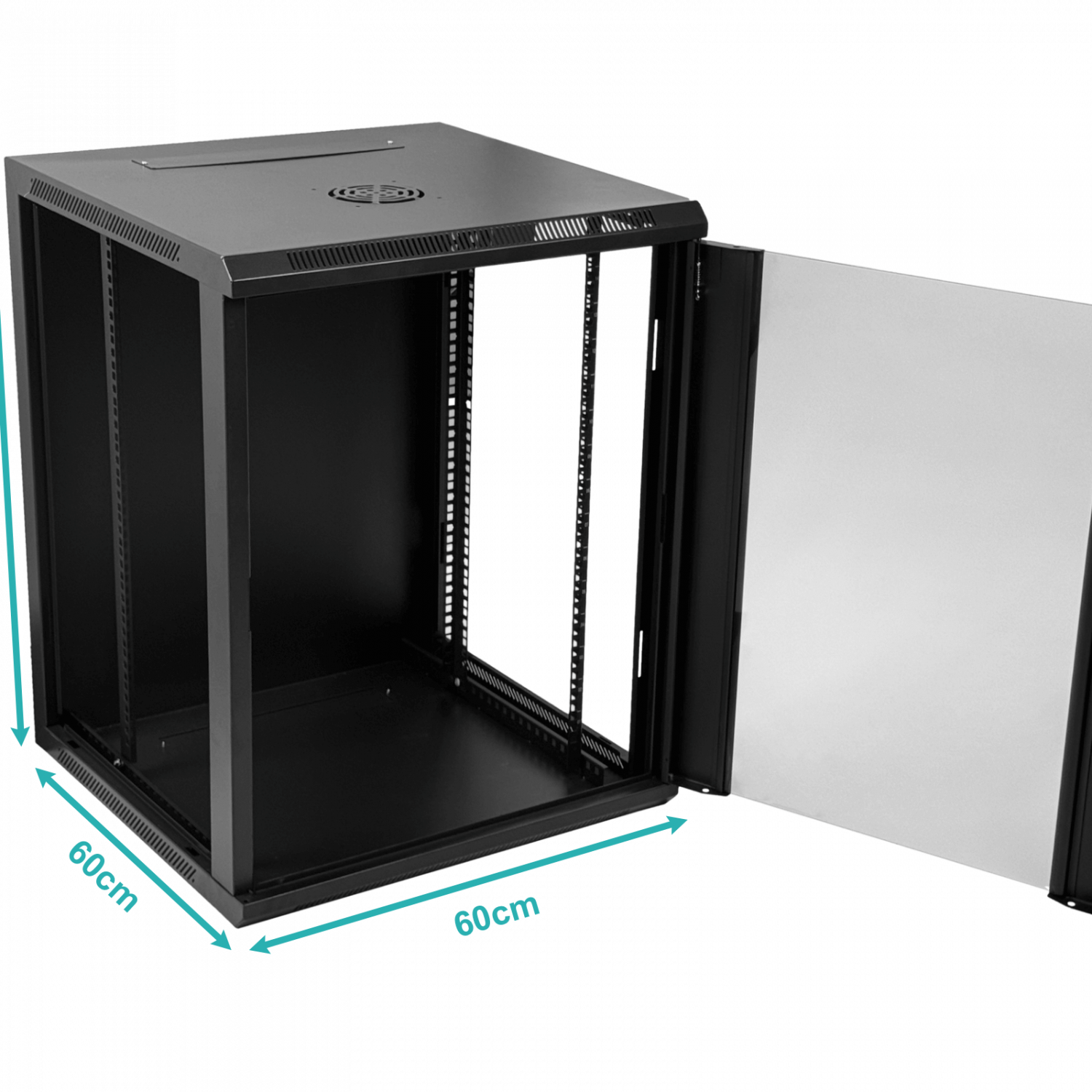 Rack de Pared LINKMADE RK15-6L 15U 60cm Fondo Negro Inc 2U Espacio Libre 1