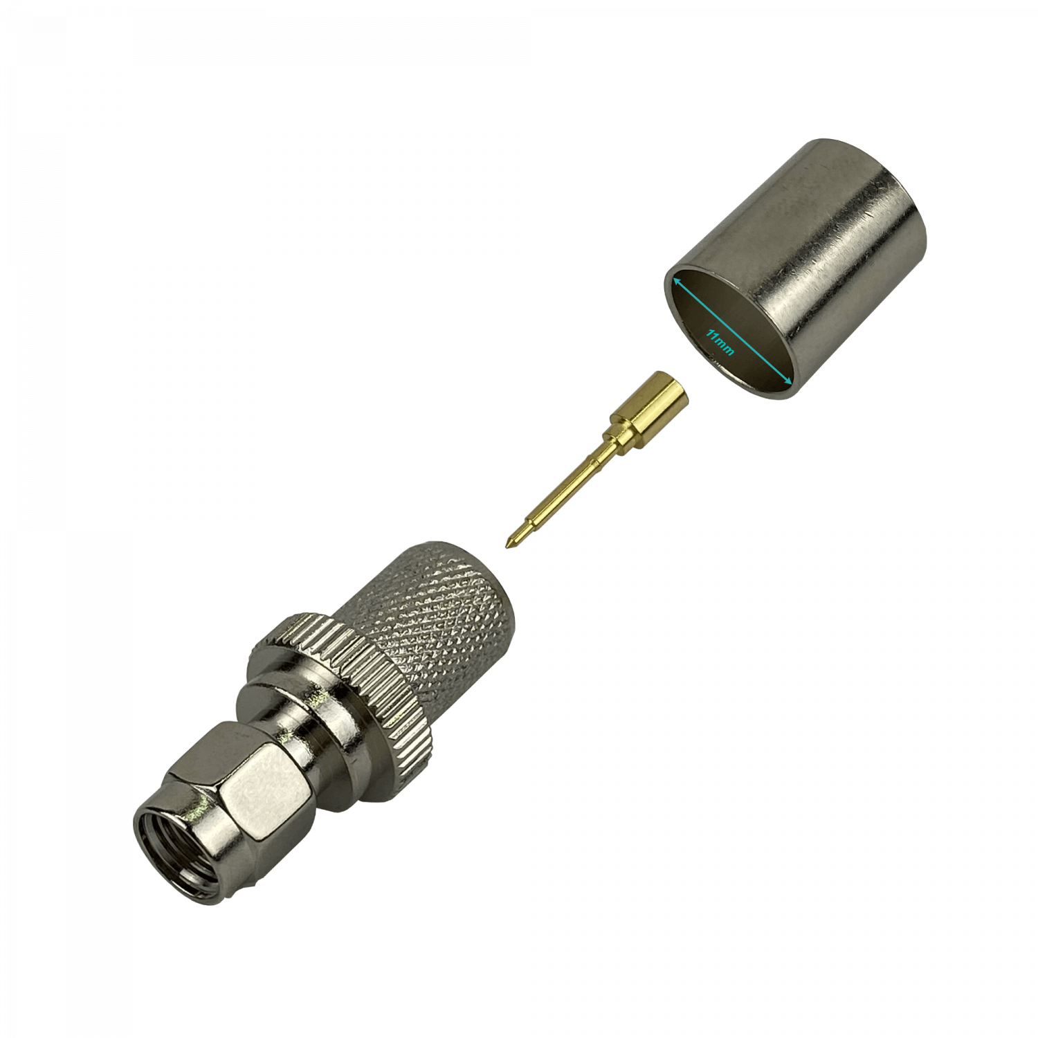 Conector SMA-Macho Crimpado para Cable Coaxial LMR400 Serie-400 1
