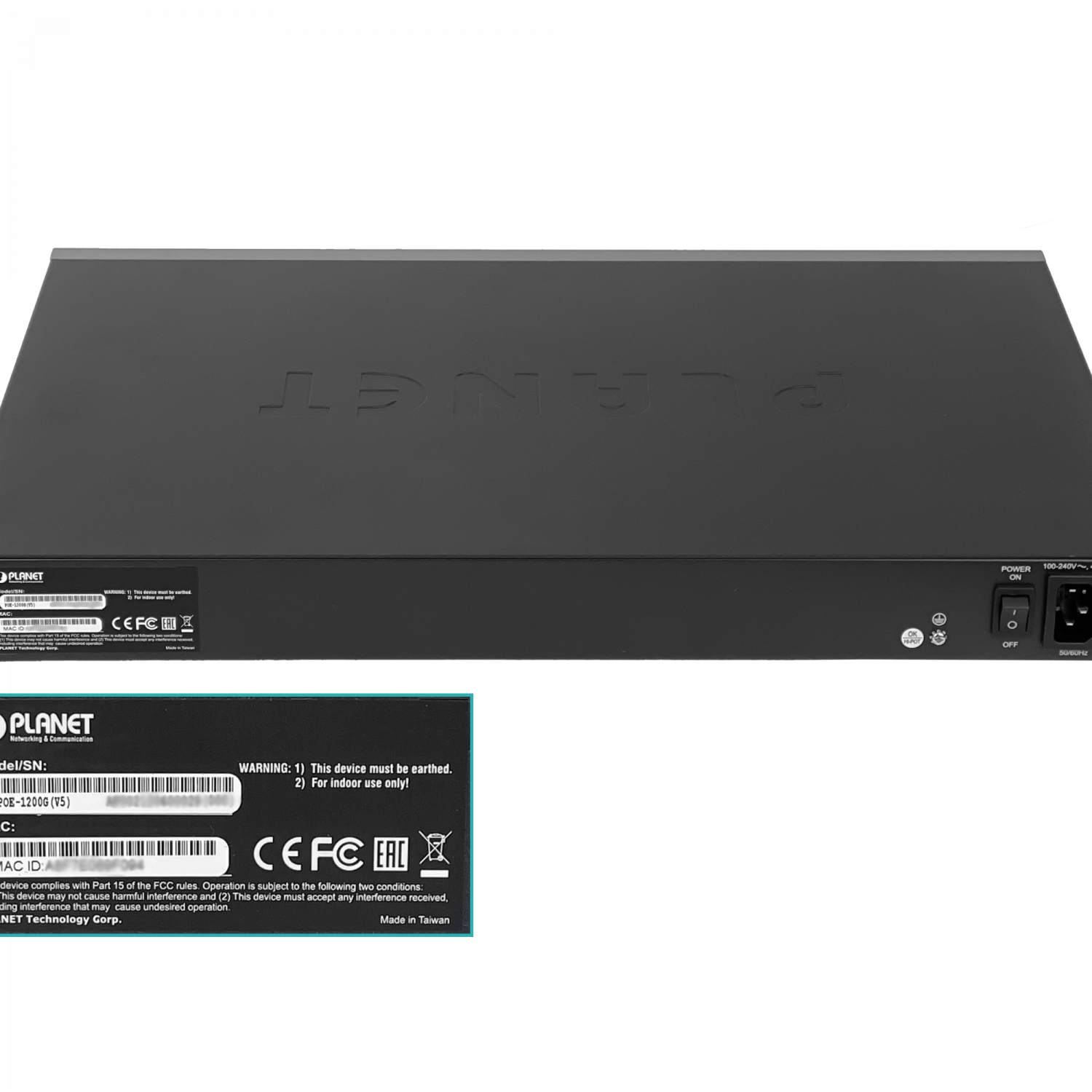 Hub PoE Gigabit de 12 Puertos PLANET POE-1200G, 220W, Administración Avanzada  2