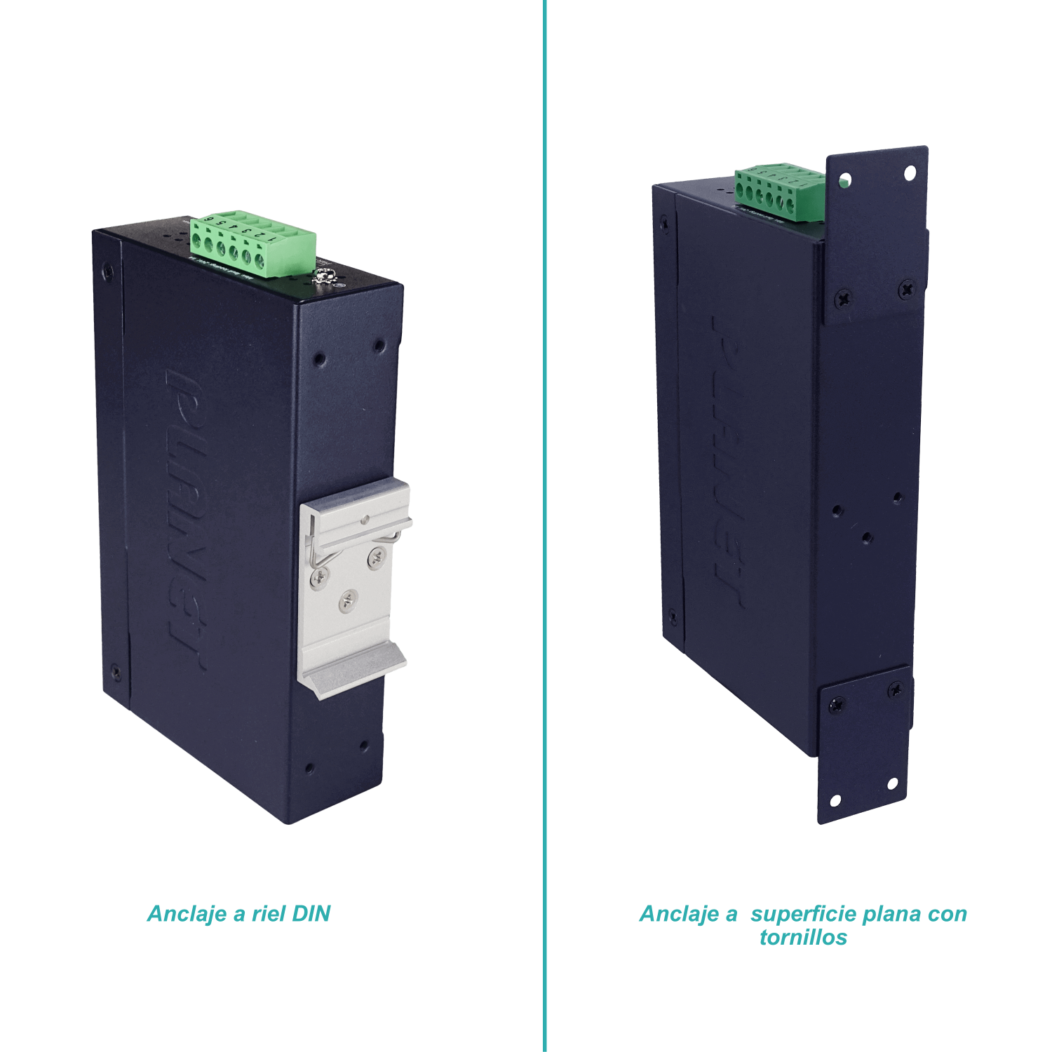 PLANET 5-1000 IP30 Switch Industrial Riel-DIN Gigabit req/12-48VDC 1