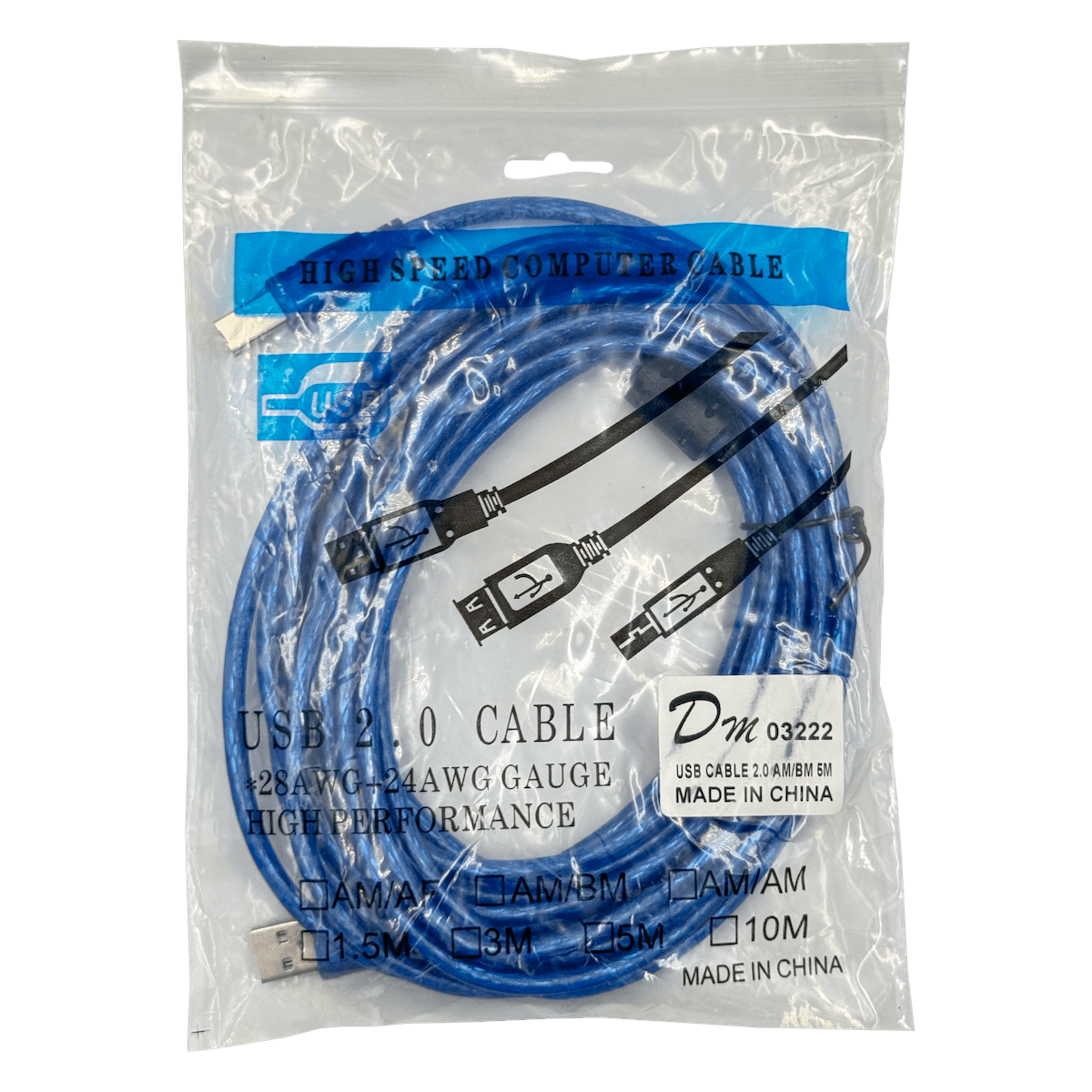 Cable USB 5m, A-Macho a B-Macho, Compatible con Impresoras 1