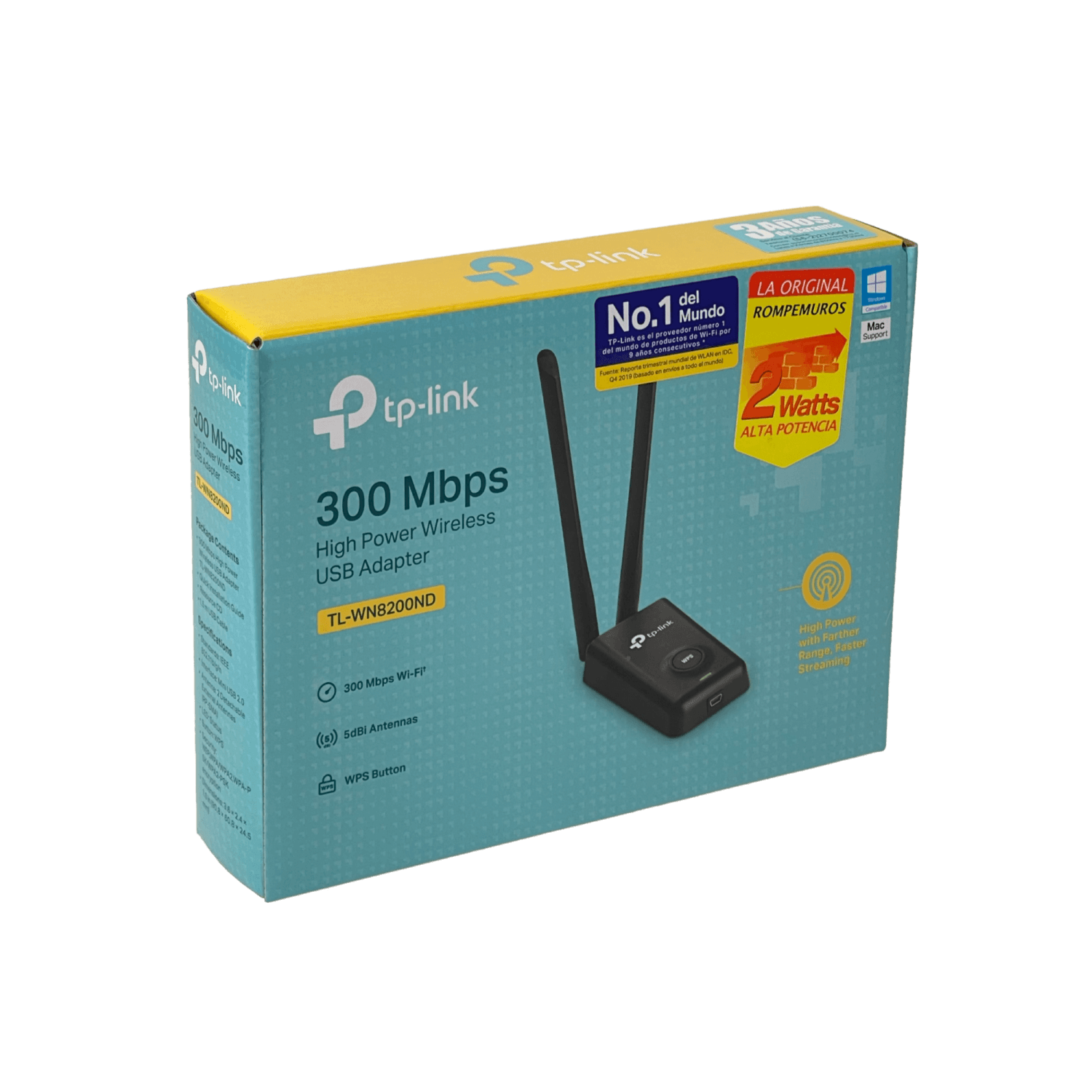 Adaptador Wi-Fi TP-Link TL-WN8200ND N300 de alta potencia con antenas desmontables 5