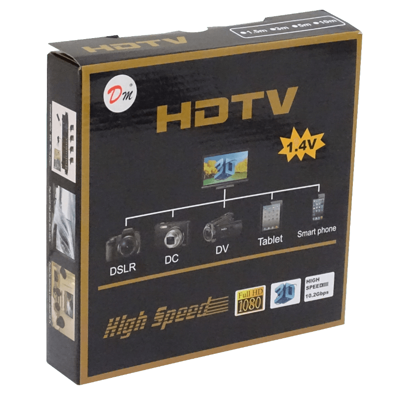Cable HDMI v1.4 3D 5 Metros, Macho-Macho 3