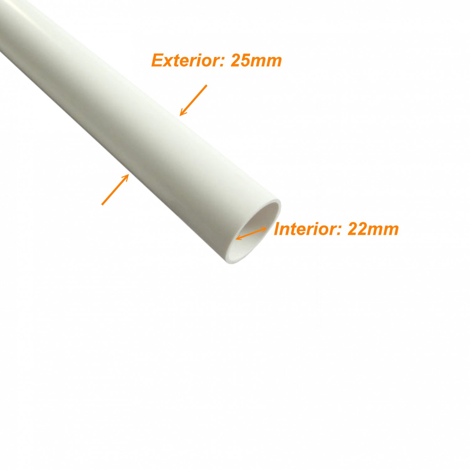 Tubo conduit LinkChip PVC25W-3 blanco 25mm x 1.4mm largo 3m 1