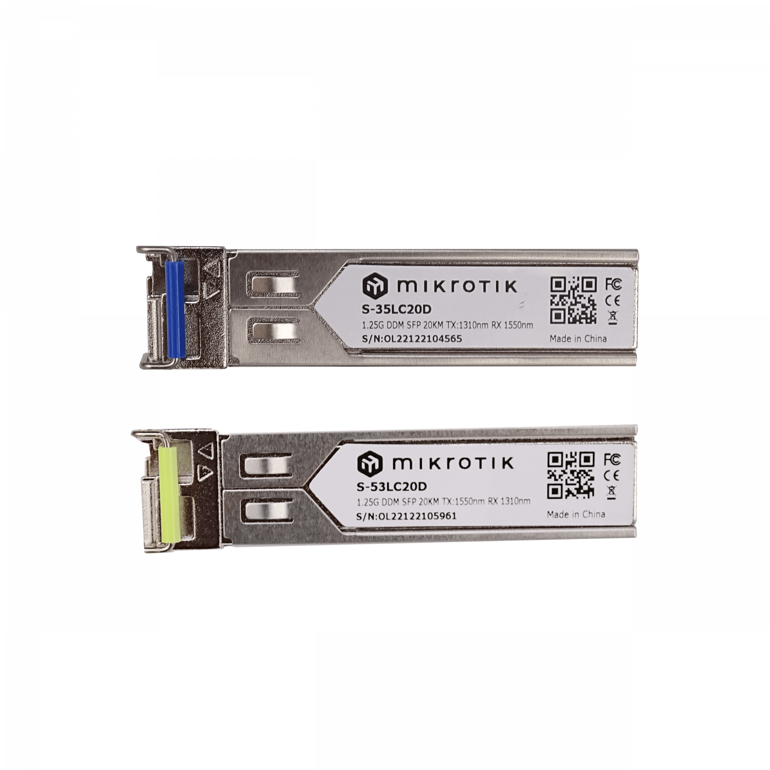 Módulo SFP MikroTik S-3553LC20D 20km 1550/1310nm 1.25Gbps 1