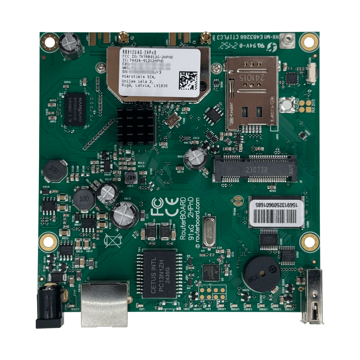 RouterBoard MikroTik RB912UAG-2HPnD - 2.4GHz, Gigabit LAN, miniPCI-e, PoE 2