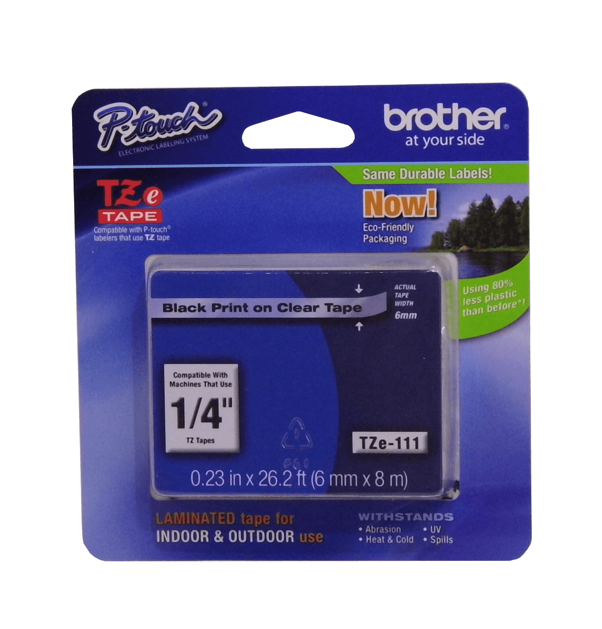 Cinta Laminada Brother TZE-111, Texto Negro sobre Fondo Transparente, 6 mm, 8 Metros  2