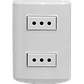 BTICINO MODUS 2-ENCHUFES-10A-NACIONAL CON BASE Y TAPA BLANCA ARMADO - Miniatura 2