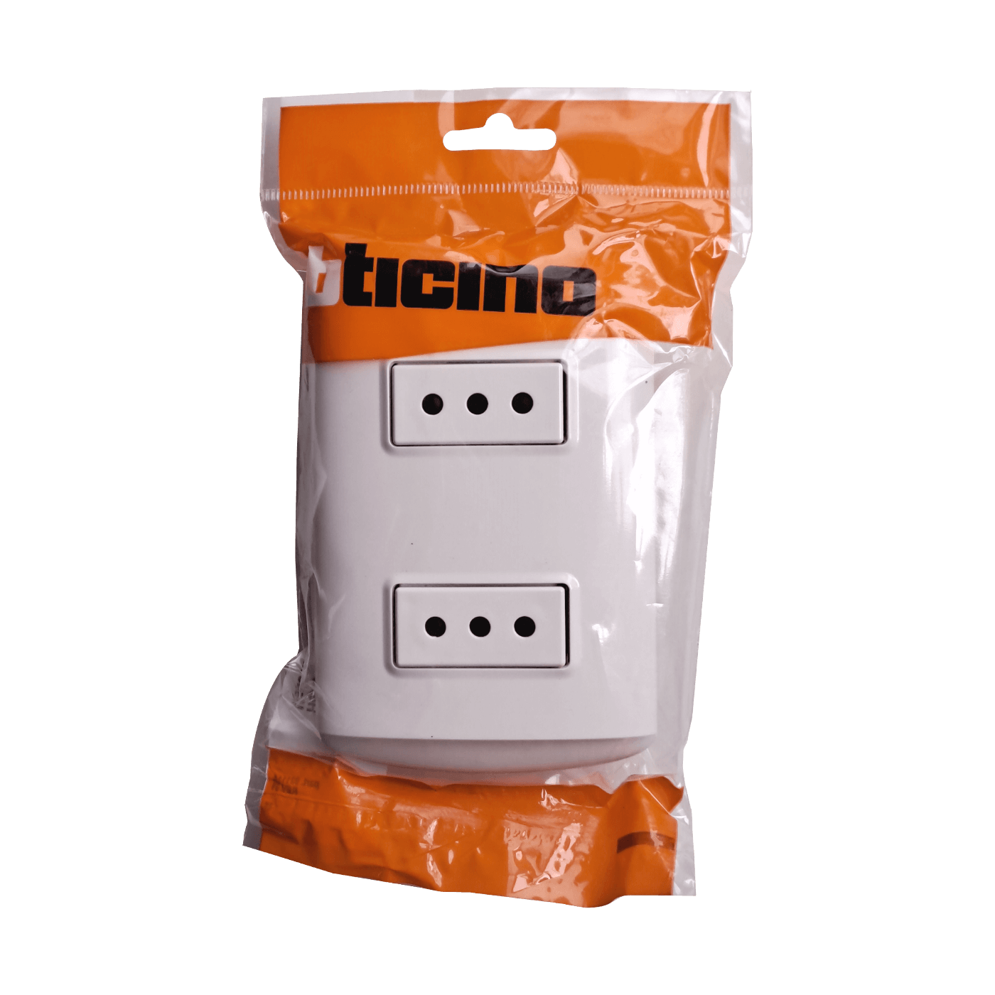 BTICINO MODUS 2-ENCHUFES-10A-NACIONAL CON BASE Y TAPA BLANCA ARMADO 3