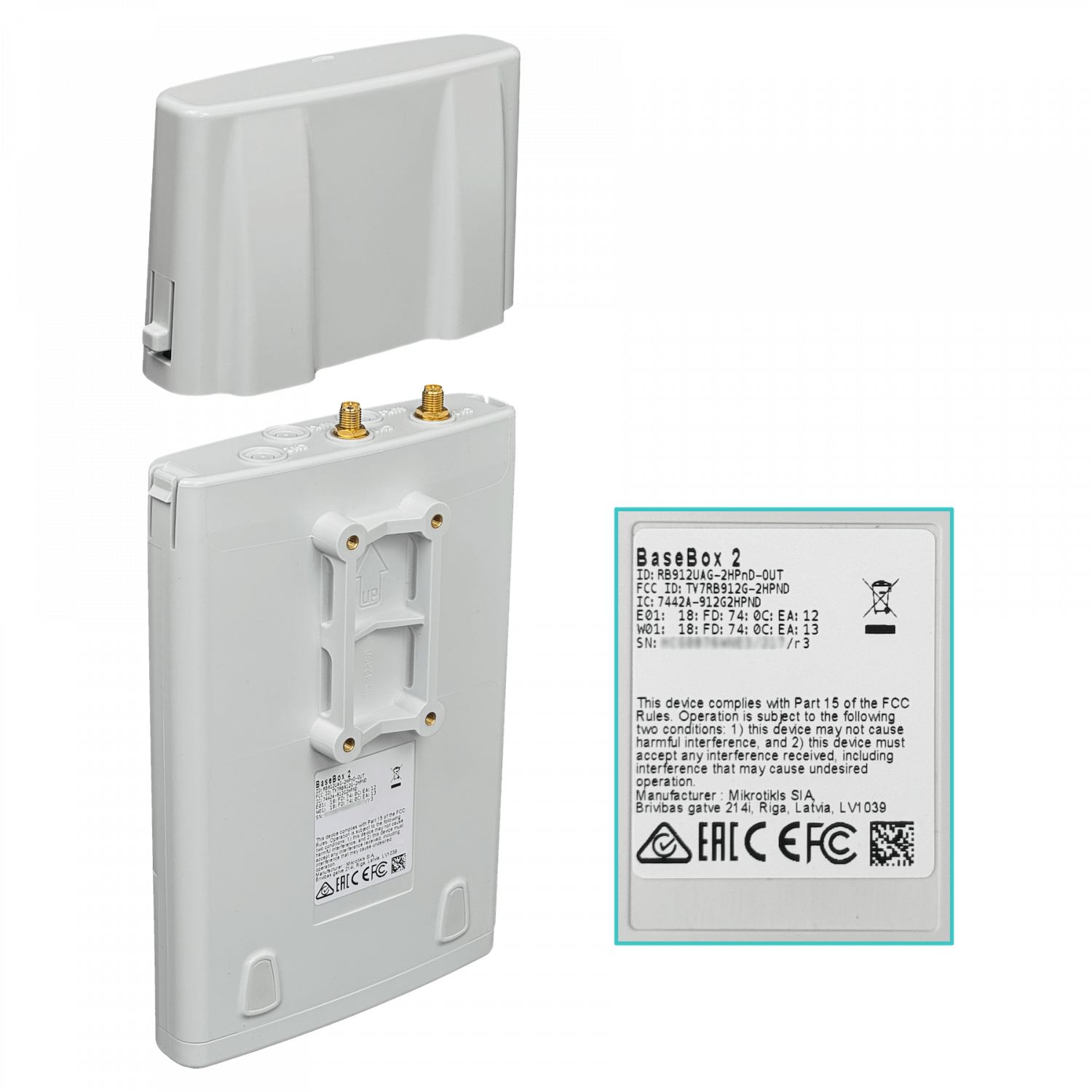 Punto de Acceso Exterior MikroTik BaseBox 2 - 2.4 GHz, Alta Potencia, Gigabit Ethernet 9