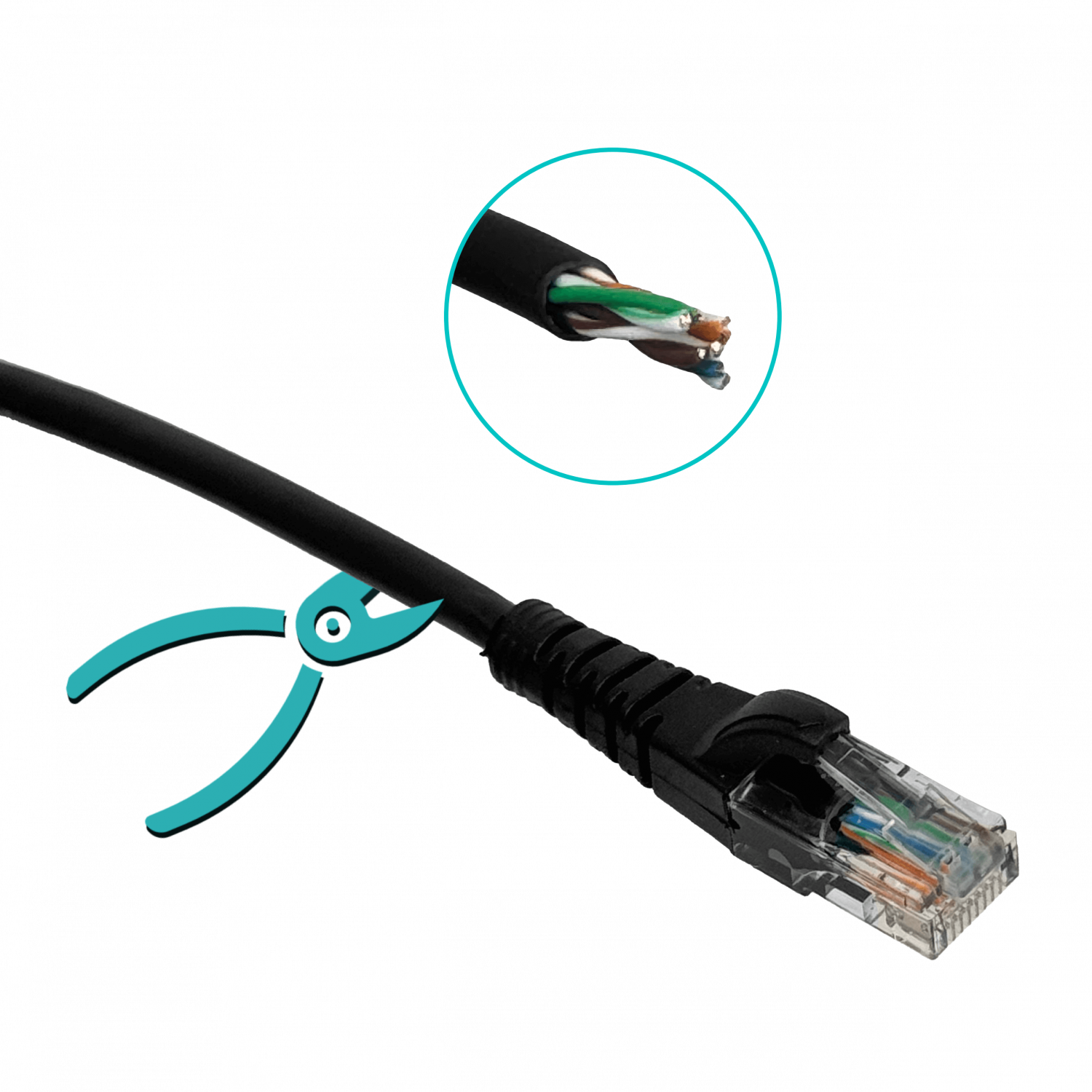 Cable Patch LINKMADE Cat5e 5mt Negro LSZH Inyectado Multifilar 4