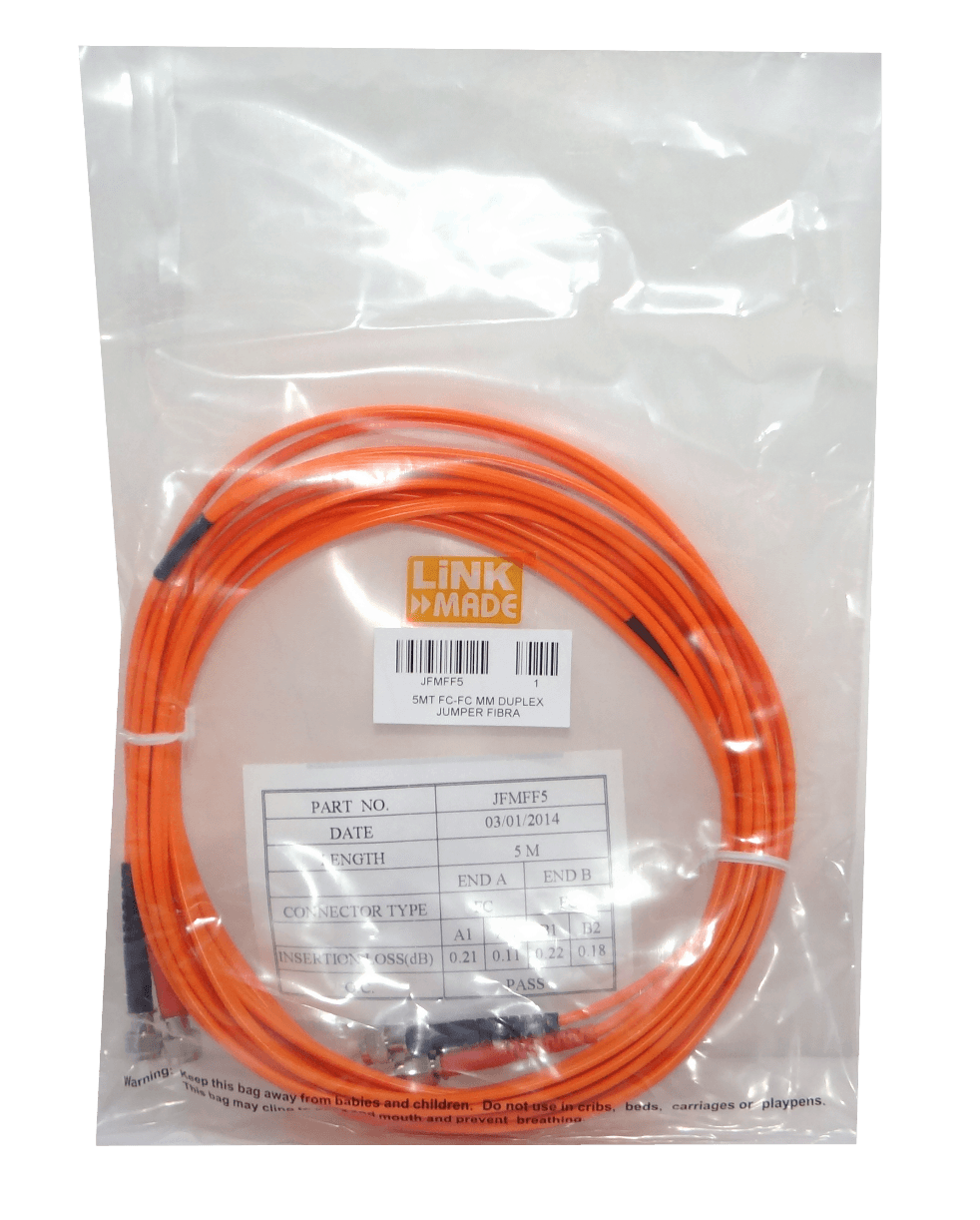 5mt FC-FC OM1 MultiModo MM Duplex Jumper Fibra 62.5/125um LSZH 2