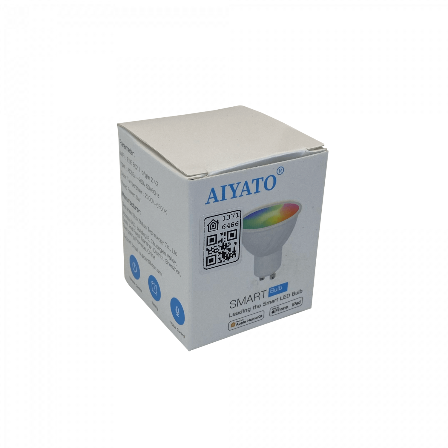 Ampolleta para HomeKit Apple GU10 WiFi 5W RGBCW 450lm 85-265VAC  no req app 1