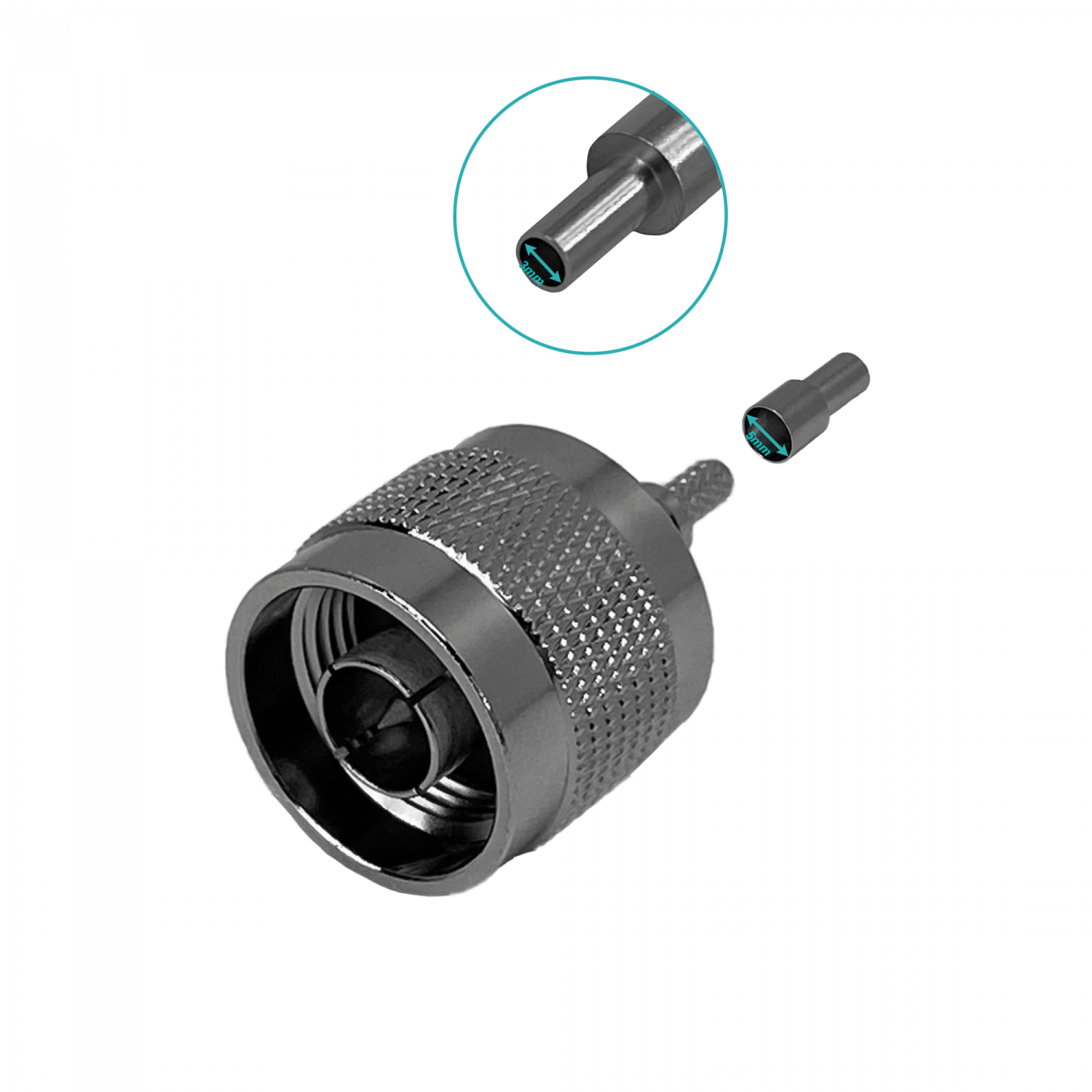 N-Macho LMR100 Conector Crimpeable Serie-100 3