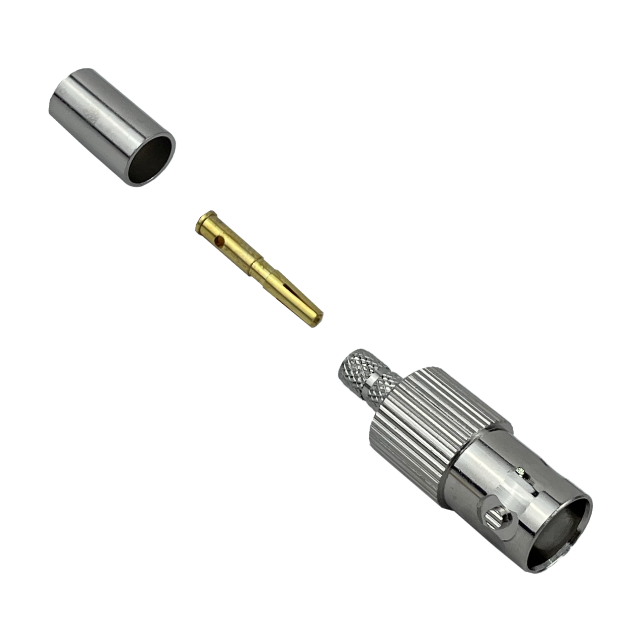 Conector BNC-Hembra Crimpeable p/cable LMR195 RG58 RG142 RG223 RG400 1