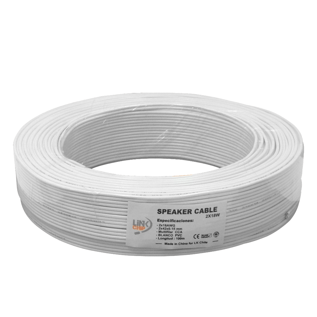 Cable Paralelo Blanco 2x18AWG CCA 2x0,75mm² Multifilar 90m 2