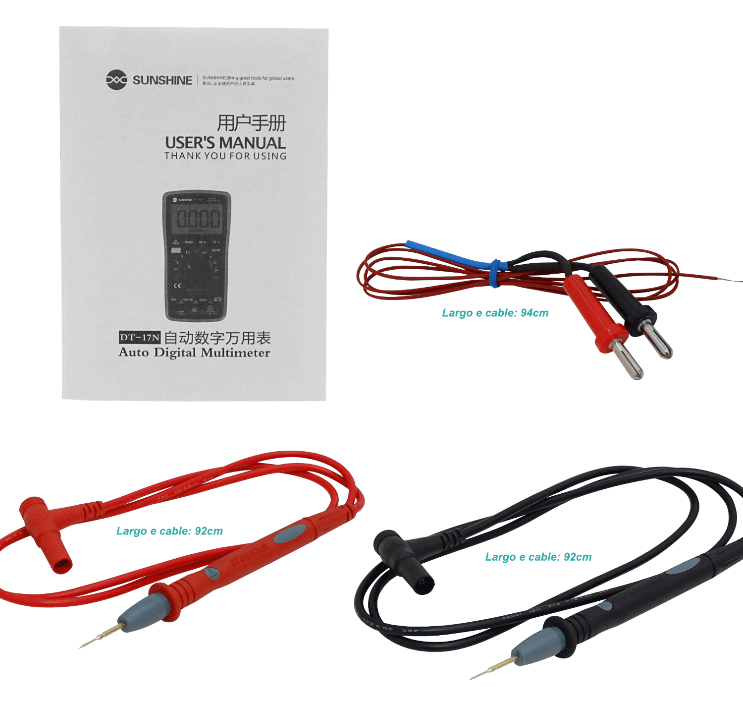 SUNSHINE Auto-Rango Multitester Digital req-9V 1000VDC 750VAC 10A Hz 3