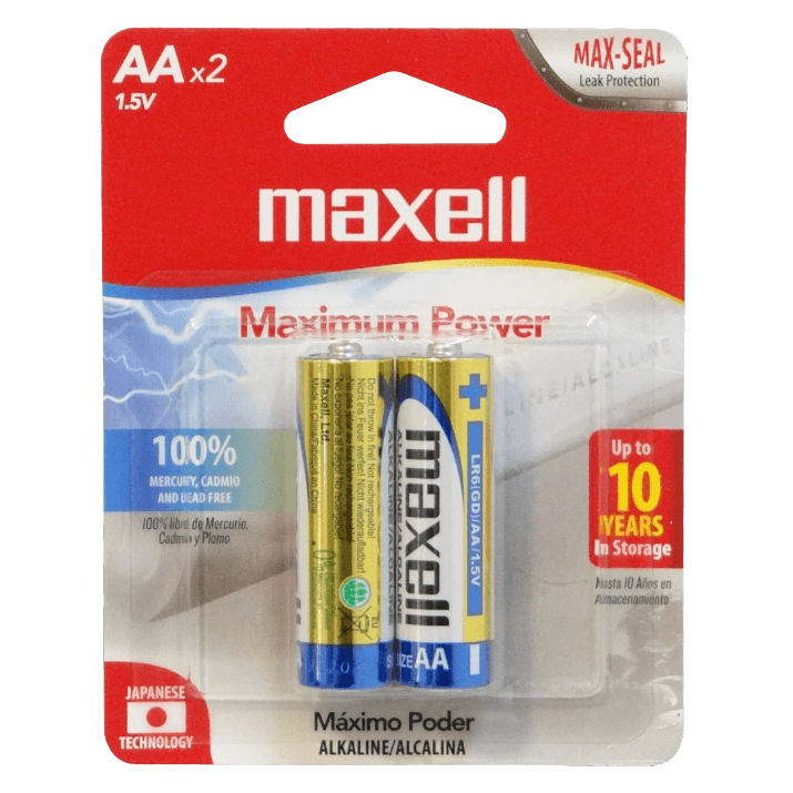 MAXELL 2-Pilas-AA Alcalinas LR6 1.5V 1,5V LR06BP2 Alkaline Blister 1