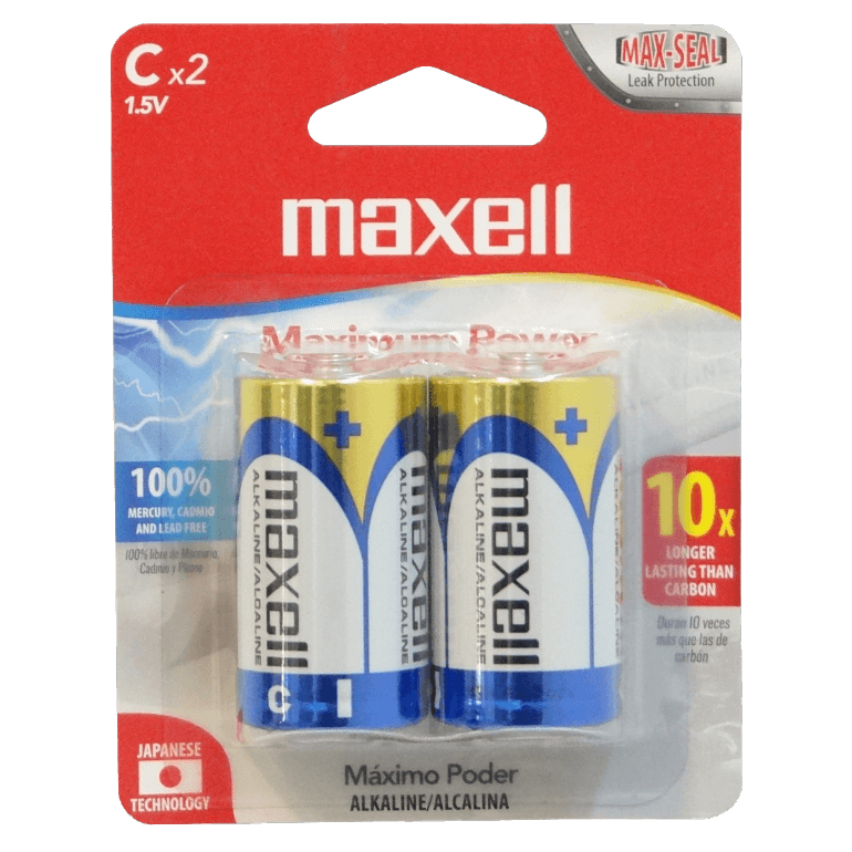 MAXELL 2-Pilas-C Alcalinas LR14 1,5V 1.5V CX2ALC Alkaline Blister 1