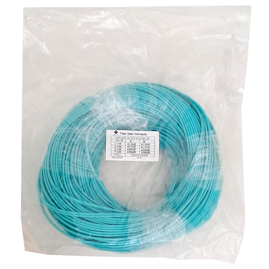 100mt LC-LC OM3 MultiModo MM Duplex Jumper Fibra 3.0mm 50/125um LSZH 2