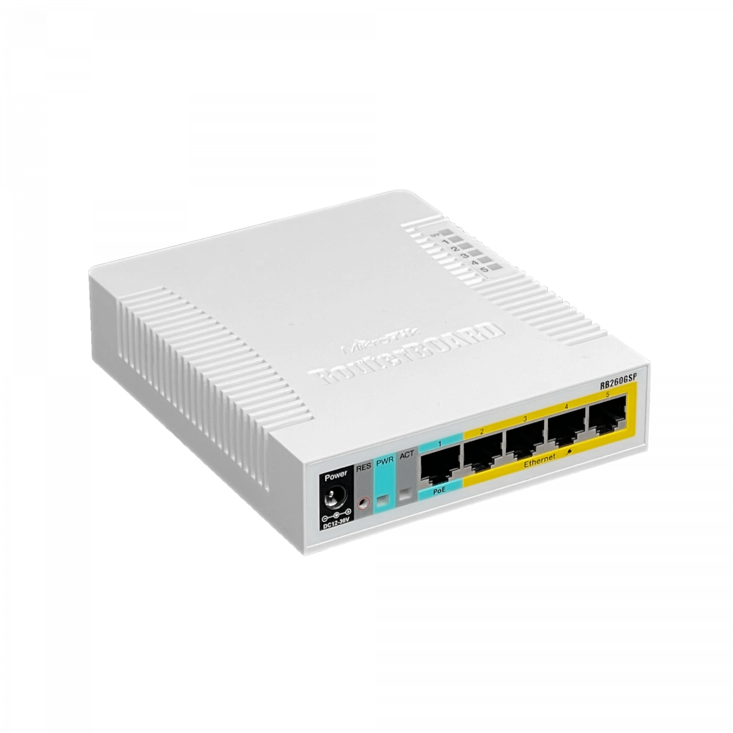Switch Gigabit 5 Puertos, MikroTik RB260GSP, PoE, 1 SFP, VLAN, SwOS, Compacto, No Administrable 2