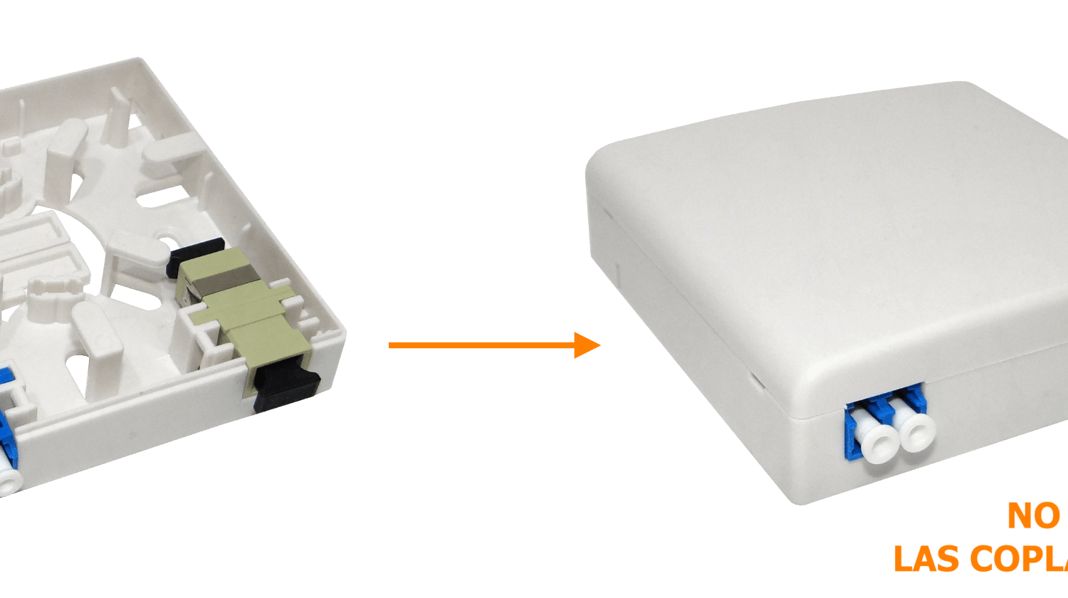 Caja de terminación fibra óptica BOX-2 para interior IP20 con 2 adaptadores SC/LC 2