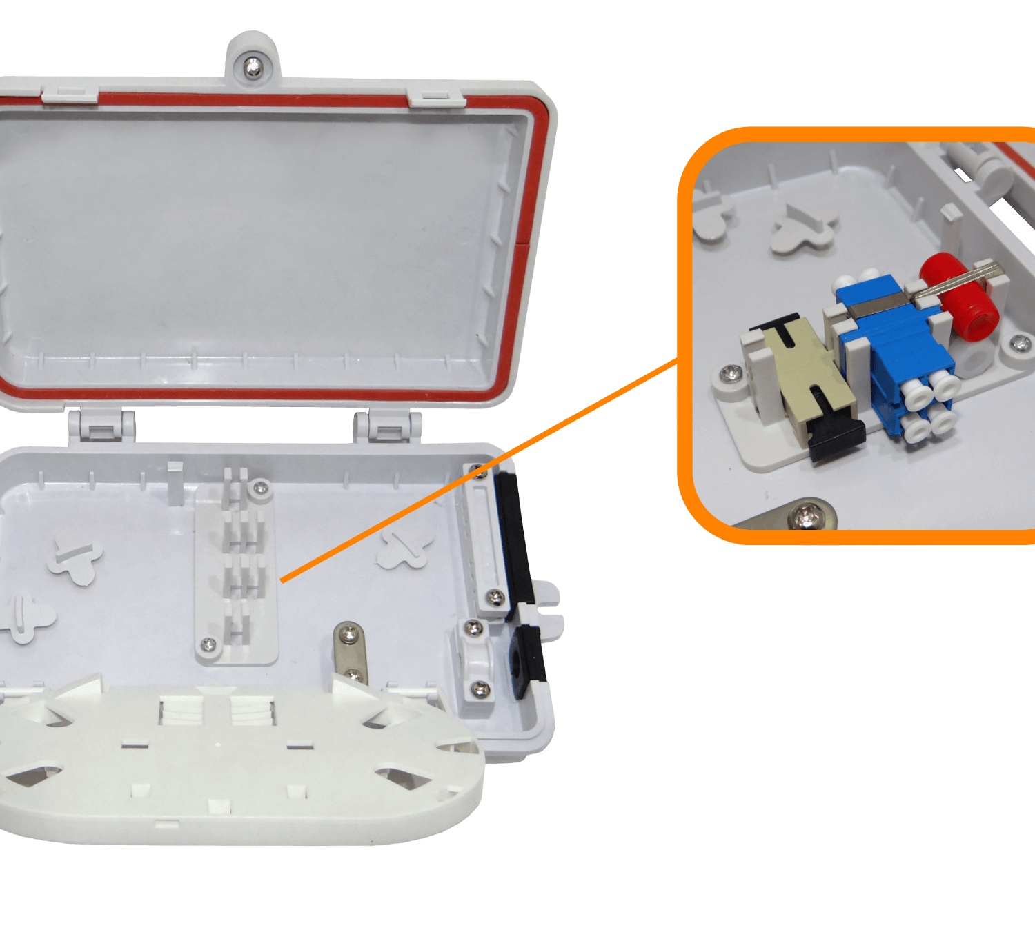 Caja NAP de Fibra Óptica 6 Puertos Rectangular IP65 - BOX-1-6C 5