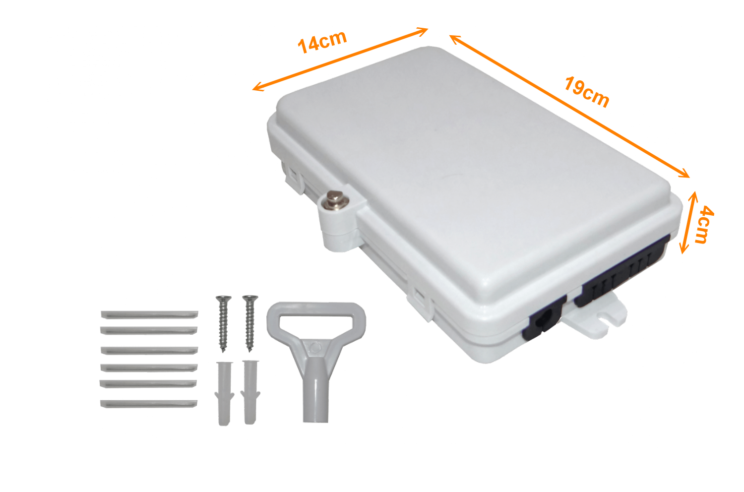 Caja NAP de Fibra Óptica 6 Puertos Rectangular IP65 - BOX-1-6C 6