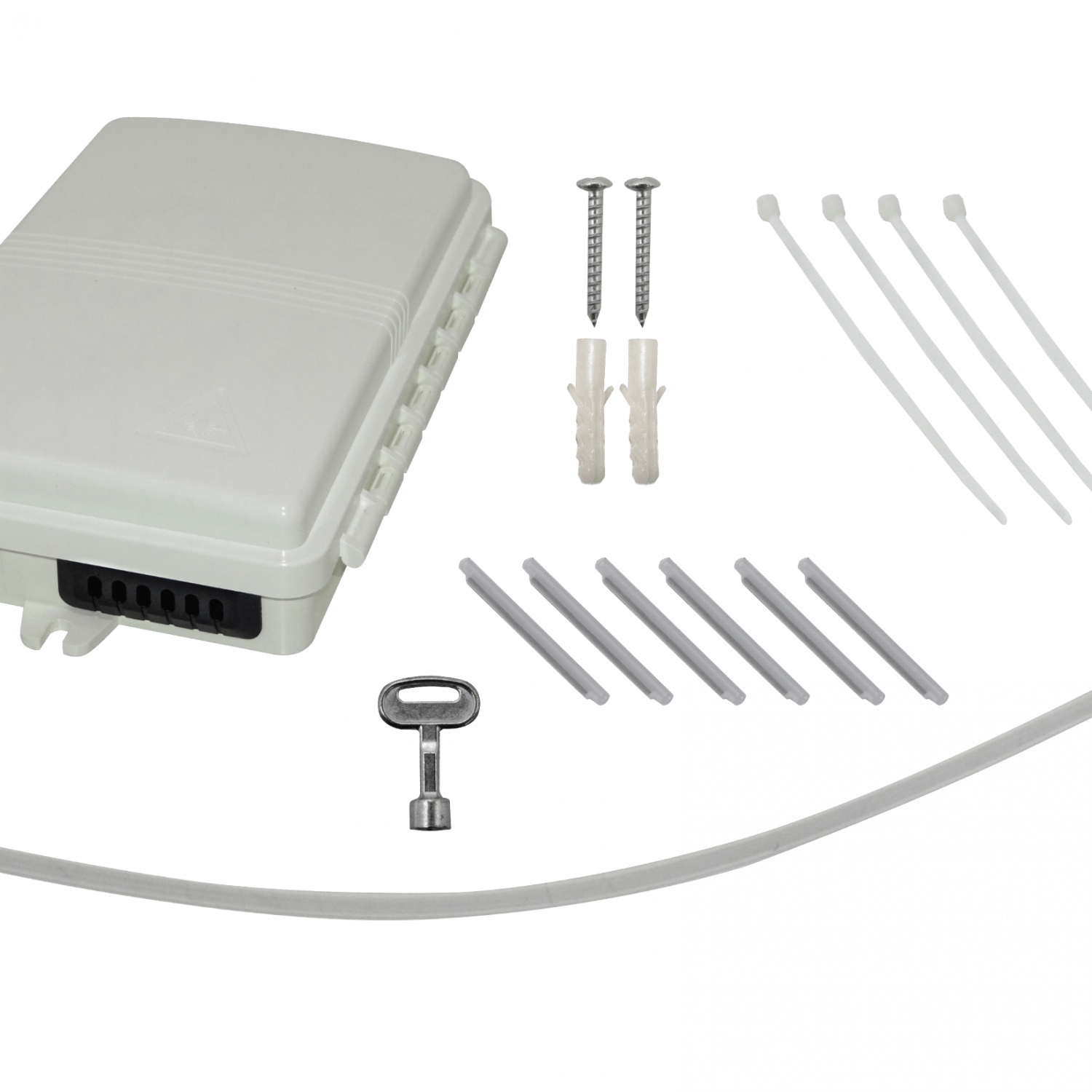 Caja NAP de Fibra Óptica 6 Puertos Rectangular IP65 - BOX-1-6C 7