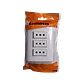 BTICINO MODUS 3-ENCHUFES-10A-NACIONAL CON BASE Y TAPA BLANCA ARMADO - Miniatura 1