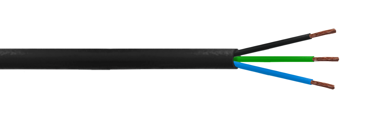 Cable Eléctrico Negro RVV 3x1,0mm² 8-10A AWG17 100m 2