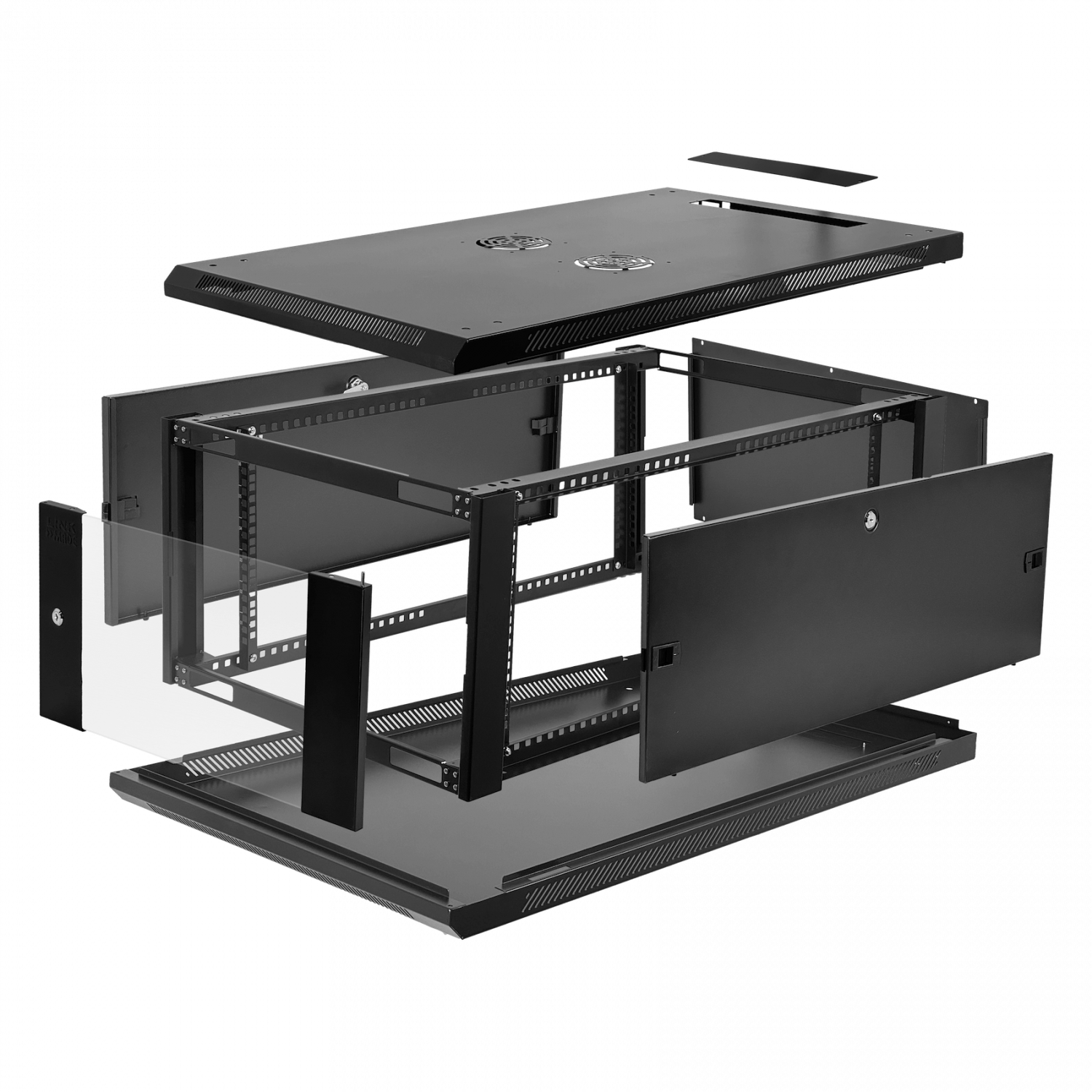 Gabinete Rack LINKMADE RK06-10LD 6U 100cm de Fondo Desarmado Negro 1