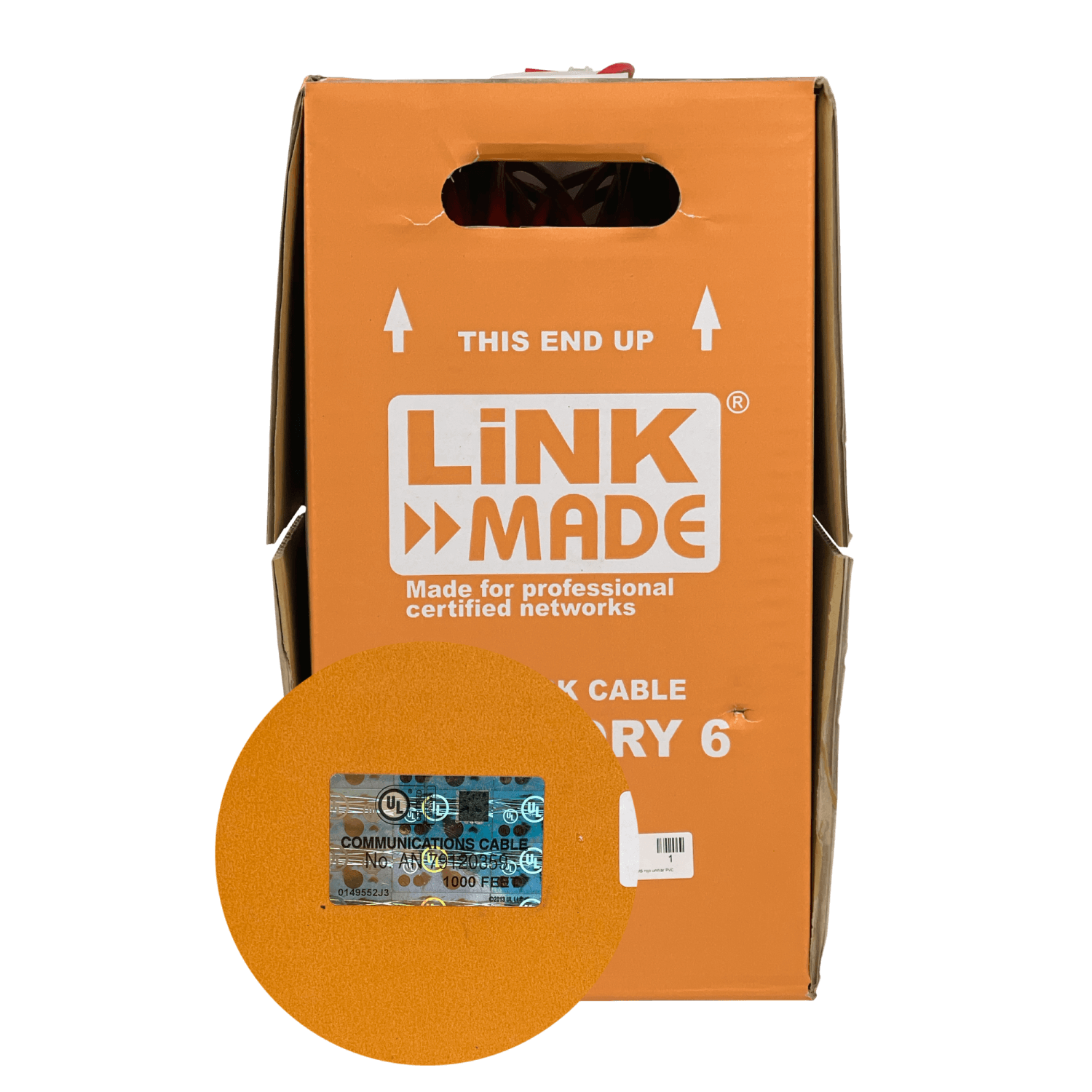Caja Cable LINKMADE Cat6 UTP Rojo 305mt Unifilar Cobre 3