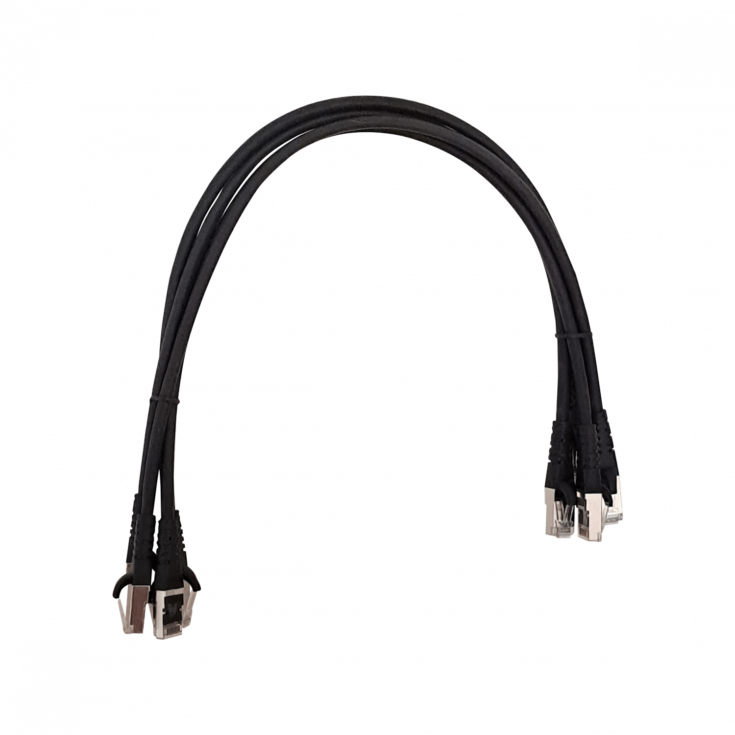 Pack x4 Cable Patch LINKMADE Cat6 S/FTP 50cm Negro LSZH Inyectado Multifilar 1