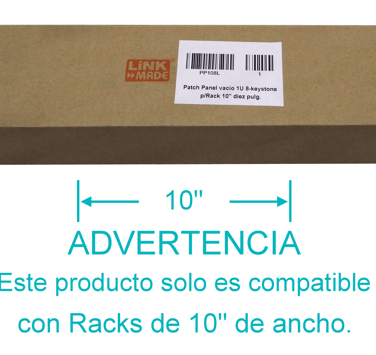 Patch Panel LINKMADE PP108L 1U 10 Pulgadas 8 Keystone Vacio Metalico 2