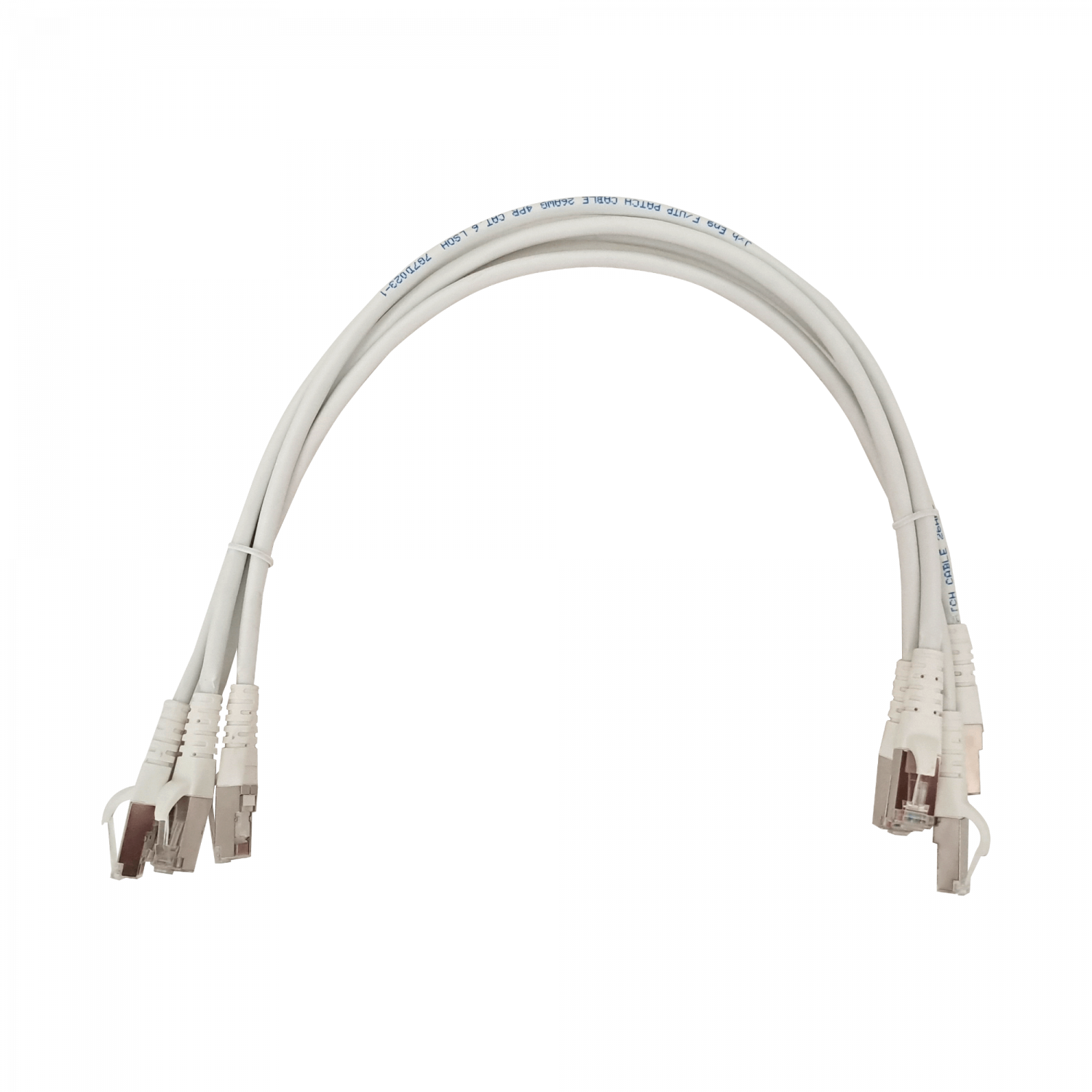 Pack x4 Cable Patch LINKMADE Cat6 F/UTP 0.5mt Blanco LSZH Inyectado Multifilar 4