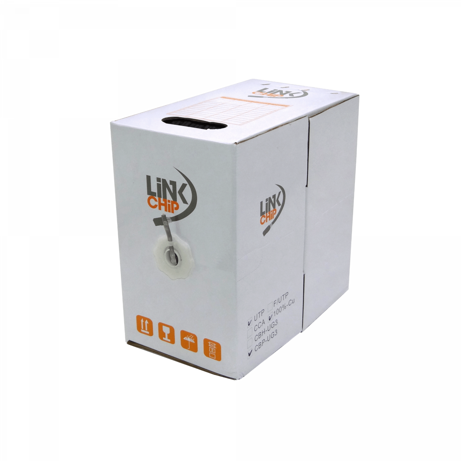 Caja Cable UTP LINKCHIP Cat5e Gris AWG24/0.45mm PVC Unifilar 305mt 2