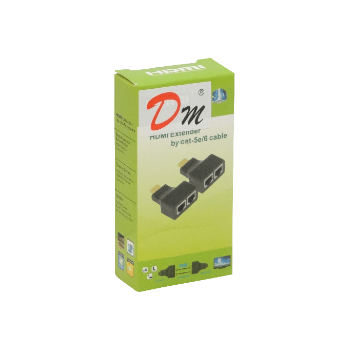 Extensor HDMI Pasivo con 2 Cables UTP Cat5e, Hasta 30 Metros, RJ45 2