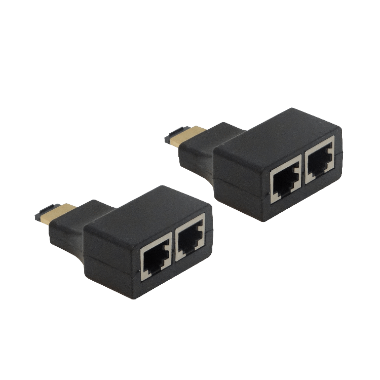 Extensor HDMI Pasivo con 2 Cables UTP Cat5e, Hasta 30 Metros, RJ45 3