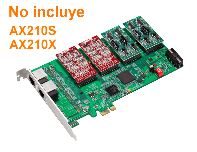 ATCOM PCIe-x1 8X 2-RJ45 REQ-AX210 3.3/5V 32BIT TARJETA ASTERISK 1