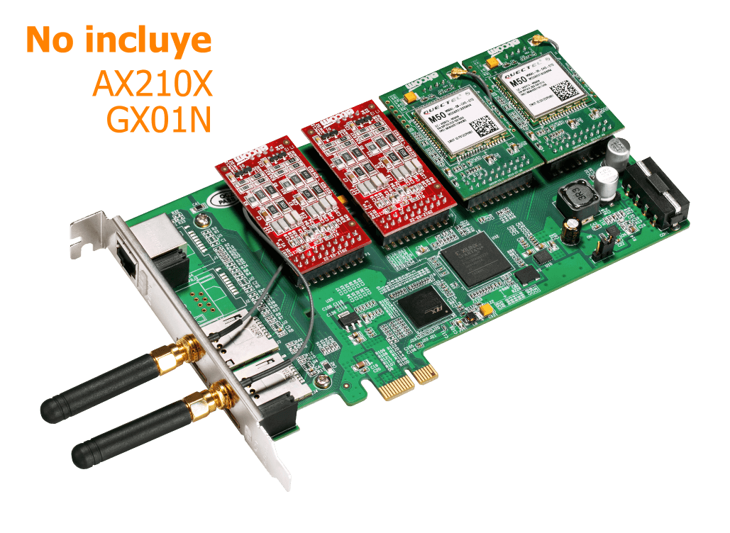 ATCOM PCIe-x1 2-GSM-SIM 4-FXO/FXS 3.3/5V 32BIT TARJETA ASTERISK 2-GSM 1