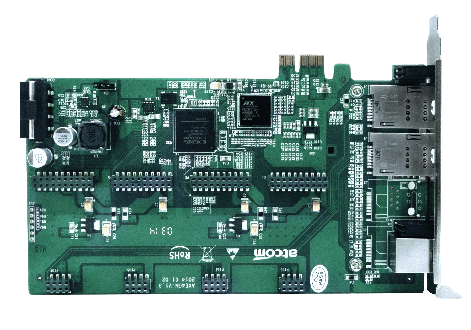 ATCOM PCIe-x1 2-GSM-SIM 4-FXO/FXS 3.3/5V 32BIT TARJETA ASTERISK 2-GSM 3